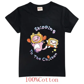 Roztomilý Lankybox T Shirt Deti Karikatúra Tlače T-Shirts detské Oblečenie Dievčatá Tshirt Baby Boy Šaty Letné 100%Bavlna Kawaii Top