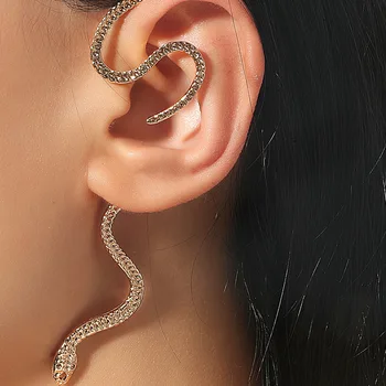 Európska Americký Dlhý Had Klip Náušnice Pre Ženy, Nový Earing Bez Otvoru Šperky Falošné Náušnice Jednom Uchu Kosti Klip Earings