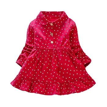Dievčatá Oblečenie Na Jeseň Nové Deti Clohting Dot Tlače Módne Deti Princezná Šaty Detské Dievčenské Šaty