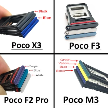 Nové Pre Xiao Poco X3 / Poco M3 / Poco F3 / F2 Pro zásuvka na Kartu SIM Slot Držiak Pre Xiao POCOPHONE F1 Sim Zásobník Náhradný Diel 0