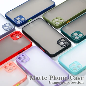 Jednofarebné High-end Nádherné Shockproof Telefón puzdro pre iPhone 13 12 11 Pro Max X XS XR SE20 6 7 8 Plus Transparentný Matný Prípade