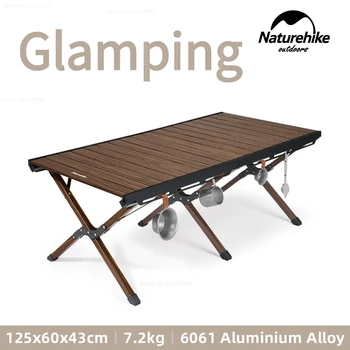 Naturehike 6061 Aluminum Alloy Visí Egg Roll Tabuľka Prenosné Rozšírili Camping Skladacie Stolný Gril Stolný Vonkajšie Piknikový Stôl 0