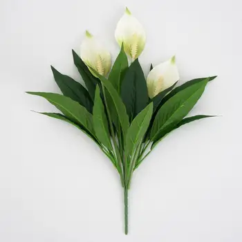 Pohodlné Umelý Kvet Ľahké Ťažké Klesať Flower Decor Elegantné Realistické Umelé Spathiphyllum 0