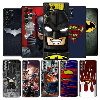 Batman Superman Pre Samsung Galaxy S22 S21 S20 Ultra Plus Pro S10 S9 S8 S7 4G 5G Silikónové Mäkké Čierne Telefón Prípade