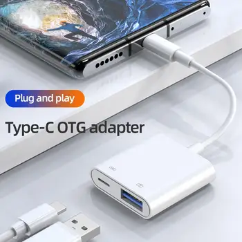 Typ-C OTG PD QC3.0 Rýchle Nabíjanie Kábel Prevodník Typ-C, USB Adaptér Pre Xiao Huawei Samsung Pre Android Mobilný Telefón