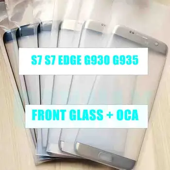 10pcs/veľa SKLO + OCA LCD Predné Vonkajšie Objektív Pre Samsung Galaxy S7 Okraji S7edge G935 G930 Dotykový Panel