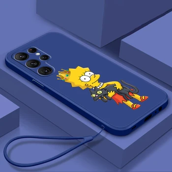 Simpson Cartoon Zábavné Veci Pre Samsung Galaxy S21 S22 S10 S20 Note20 10 Ultra Plus Pro FE Lite Kvapaliny Lano Kryt Telefónu Coque