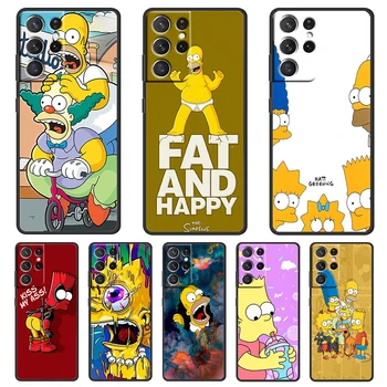 The Simpsons family Pre Samsung Galaxy S22 S21 S20 FE Ultra S10 S9 S8 S7 S6 Plus 5G Silikónové Mäkké Čierne Telefón Prípade