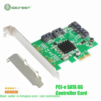 IOCREST PCIe 4 Porty 6 G SATA III 3.0 Radič Karta Marvell 88SE9215 Non Raid PCIe 2.0 x1 Rozširujúca Karta nízkoprofilový Držiak