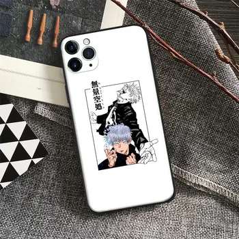Gojo Satoru Jujutsu Kaisen Anime Sklo Silikónové Telefón puzdro PRE IPhone SE 6 7 8 Plus X XR XS 11 12 13 Mini Pro Max Kryt Plášťa