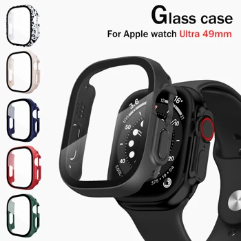 Sklo+Kryt Pre Apple Hodinky prípade 49 mm smartwatch PC Screen Protector Nárazníka Tvrdeného puzdro iwatch série Ultra Príslušenstvo 0