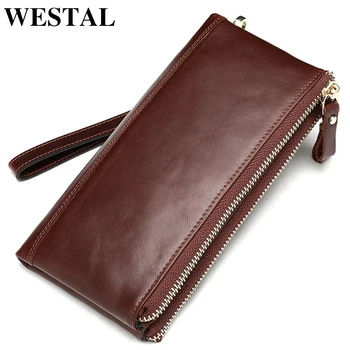 WESTAL žien peňaženka vyrobená z pravej kože dámske kabelky ženy peňaženky dlho držiteľa karty lady peniaze taška pre dievča spojka taška