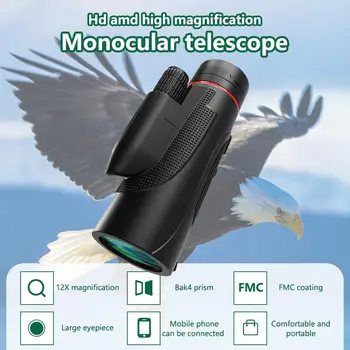 Nastaviteľné zaostrenie 12x50 Vonkajšie Monokulárne Ďalekohľad Optické Hd Monokulárne S Kovový Statív Pre Hvězdářství Birdwatching