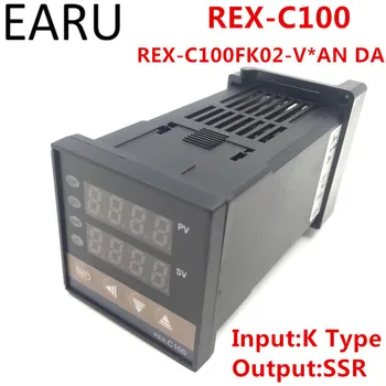 REX-C100 REX-C100FK02-V*E DA Digitálne PID regulácia Teploty Regulátor Termostat SSR Výstup 0-400 Stupňov K Typu Textu