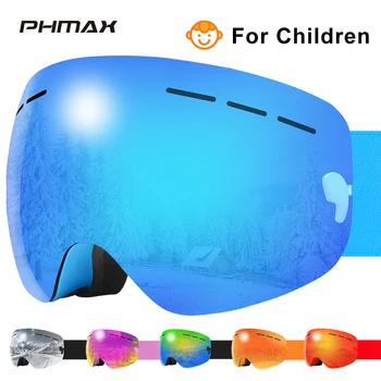 PHMAX Deti Lyžiarske Okuliare Zimné Deti snežných skútrov Okuliare Ochrana proti UV žiareniu, Dvojité Vrstvy Chlapci Dievčatá Korčuľovanie Lyžovanie Okuliare Okuliare