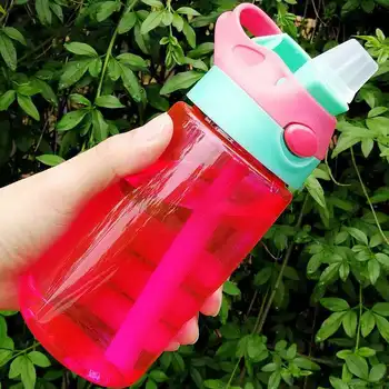 500 ml New Born Baby Detská Fľaša na Vodu S Slamy Plastových Fliaš Vody Pre Deti Fľaše BPA Zadarmo Športové Fľaše Školy Drinkware