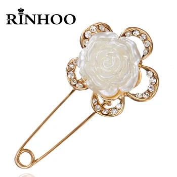 Rinhoo Crystal Bezpečnosti Pin Brošňa Vintage Veľké Brošňa Elegantná Kvetina Odznak Bowknot Koruny Imitácia Perly Sveter Cardigan Brošňa