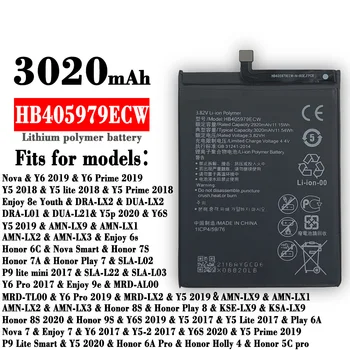 Batériu Pre Huawei Honor 7A 7S 6A 6S 6C 8A 8S 9S Y5 Nova 7A Pro Nova Lite česť P9 Lite SMart P9 Lite Mini HB405979ECW Batérie 0