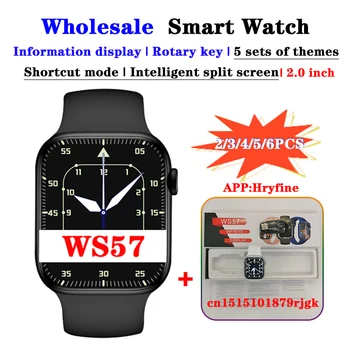 WS57 Smart Hodinky 2.0 palec Bezdrôtové Nabíjanie 2/3/4/5/6PCS Veľkoobchod Smart Hodinky Ženy, Mužov, Push Správy Smart Hodinky PK X8 Pro Max