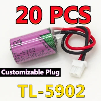 20PCS HOT Pôvodné TL-5902 1/2AA ER14250 3.6 V PLC CNC Lítiové Batérie S Konektormi (Prispôsobiteľné Zástrčky)