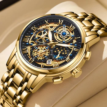 LIGE Vodotesné Hodinky Pre Mužov Top Značky Luxusné Mužov Sledujte Fashion Business Športové náramkové hodinky Quartz Chronograf Reloj Hombre