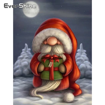 Evershine Diamond Maľovanie Santa Claus Diamond Mozaiky Vianočné Vyšívanie Cartoon Cross Stitch Vianočné Dekorácie Pre Domov
