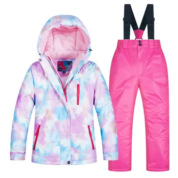 2022 Zimné Nové Vonkajšie Deti Lyžiarske Oblek Dievčatá Pribrala Teplé Vetru Nepremokavá Lyžovanie Sady Snowboarding Deti Sneh Oblečenie 0