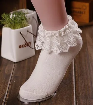 1pair/veľa Módne Krásne Roztomilý Módne Ženy Vintage Čipky bavlnené Ponožky Lady Princezná krátke ponožky 0