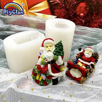 VEĽKÁ Veľkosť Santa Claus Silikónové Formy Na Tortu Zdobenie Nástroje Otec Vianoc Soľ Socha Forme Sviečka Aromaterapia Mydlo Plesní