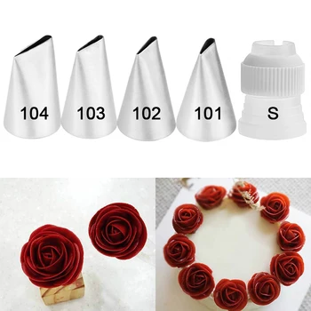 #101 #102 #103 #104 Potrubia Tryska Pre Vytvorenie Rose Petal Tvar Zdobenie Námrazy Tip Na Pečenie &Pečivo Nástroje Pečenie