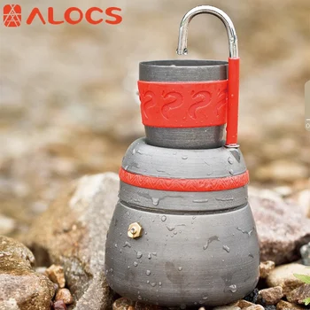 ALOCS portabel outdoor camping, turistika nový coffee pot & coffee sporák travel set Cezve na šálku kávy nastavenie 0