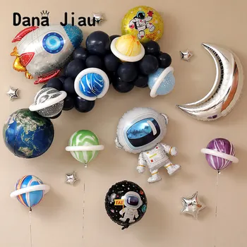 dana jiau Priestor série fóliové balóny HAPPY BIRTHDAY party dekorácie zem, planéty preskúmať chrániť životné prostredie téma mesiaca stat 0