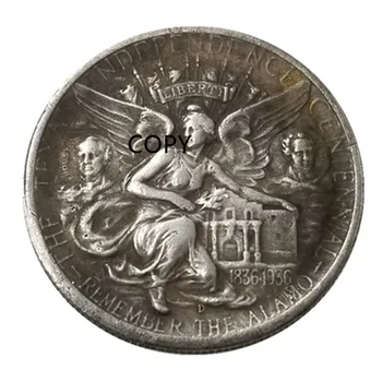 USA 1936 Texas Pol Dolára Kópie Mincí Silver Plated Replika Specie Zberateľstvo