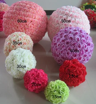 Hodváb Bozkávanie Ruže, Kvety Loptu Predaj pre Svadobné Party Dekorácie, Umelé, Dekoratívne Kvetinové Gule Falošné Kvety Domov Decore