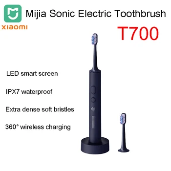 XIAO MIJIA T700 Sonická Elektrická zubná Kefka, Bielenie Zubov, Ultrazvukových Vibrácií Ústne Čistiaci Štetec Smart APP LED Displej