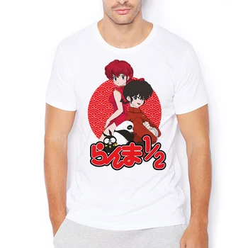 Ranma 1/2 Genma Panda Hibiki Ryoga Zábavné Anime T Shirt Mužov Bežné Tričko Homme Unisex Otaku Streetware Čaj Č-nálepky, tlač