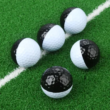 1 ks Čierna & Biela Manželská úrovni Golf Loptu 42.7 mm Priemer Syntetický Kaučuk Golf Odbornej Praxe Lopty Pre Vnútorné Vonkajšie Športové