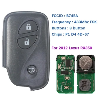 CN052039 Aftermarket 3 Tlačidlo Smart Key Pre Lexus RX350 2012 Vzdialenej S 433 MHz Rady Číslo 89904-48641 FCCID B74EA