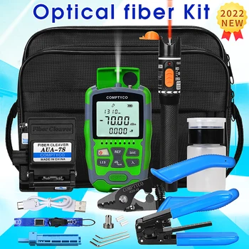 19pcs/set FTTH (Fiber Optic Tool Kit s -70~+10dBm Optického Výkonu Meter 10MW Vizuálne Poruchy Locator