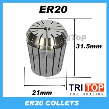 Vysoká Presnosť ER20 Presnosť na 0,005 mm Jar Collet Pre CNC frézovanie sústruh nástroj na Rytie stroj Doprava Zadarmo