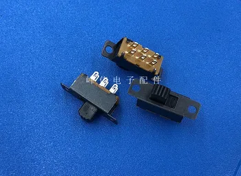 10Pcs dvojradu 2 gears 6-pin malé prepínač, vodorovný panel typu kolíše posuvný prepínač napájania s otvory pre skrutky