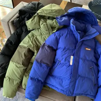 Spot T4autumn a zimné šitie nadol bunda mužov a žien kórejský módnej značky bunda s kapucňou