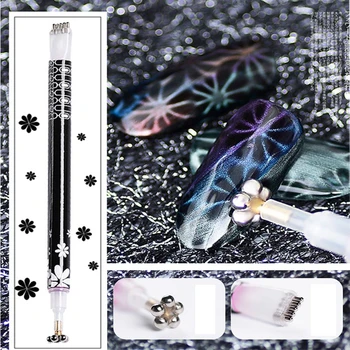 Dvojaký Účel Vzor Nail Art Magnet Stick Cat Eye Gel Polish Lak 3D Pásy Efekt Formovania Silné DIY Magnetické Dosky