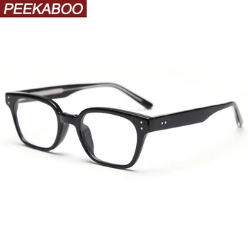 Peekaboo transparentné okuliare, rám pre mužov black TR90 kórejský štýl žena námestie okuliare ženy optické vysokej kvality acetát 0