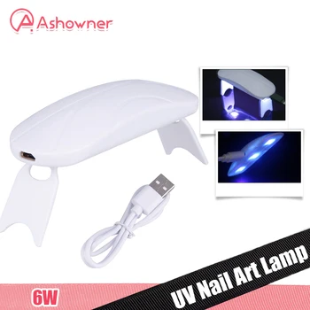 Mini Nechty, Vlasy Stroj 6W Biela UV3 Led Lampy Prenosné USB Kábel Domáce Použitie na Nechty, UV Gel Lak na Vlasy Lampa Nail Art, Manikúra Nástroj