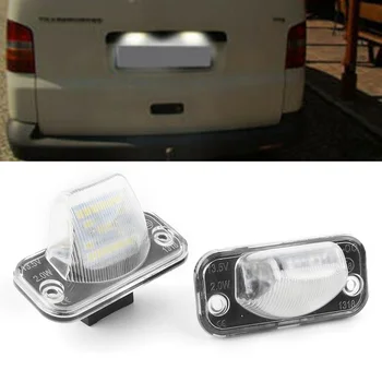 2 ks Auto Zadné Biele LED Licenčné Číslo Doska Svetlo Lampy Pre VW T4 Transporter & Passat & Caddy Jetta Syncro Touran 1990-2017 0