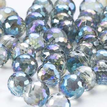 8 10 MM Okrúhle Sklenené Korálky Rakúsko Crystal Strane Otvoru 128 Tvárou Loptu Guľôčok Pre DIY Náhrdelník Šperky Ručne, Takže Remesiel Príslušenstvo