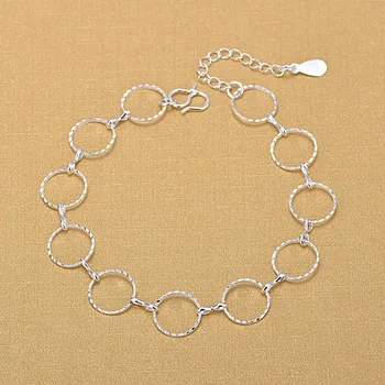 925 Sterling Silver Geometrické Kruhu Náramok Jednoduché Kolo Anklet Jemné Šperky Pre Ženy Elegantné Šperky Strany