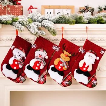 Vianočné Pančuchy Vrece Vianočný Darček Candy Bag Noel Vianočné Ozdoby Ponožka Vianočný Strom Decor Pre Domáce Navidad 2022 Nový Rok 0