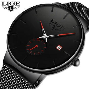 LIGE Quartz Hodiny Športové Mužov Sledovať Top Značky Luxus Slávneho Šaty Módne Hodinky Muž Unisex Ultra Tenké Náramkové hodinky Para Hombre 0